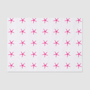 Papel De Seda Padrões de Estrela-do-Mar Rosa Branco Aniversários