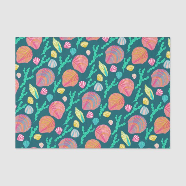 Papel De Seda Padrões de focas e algas (Frente )