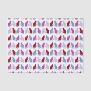 Papel De Seda Padrões de Gatos e Corações