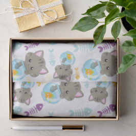 Papel De Seda Padrões De Gatos, Gatos Cutes, Gatinhos, Peixes