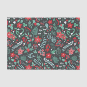 Papel De Seda Padrões de Natal Botânicos Bonitos - Poinsetos