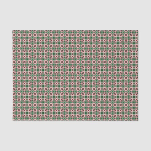 Papel De Seda Padrões de Natal Folksy Bohemian Eclectic (Frente )