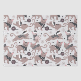 Papel De Seda Padrões de Natal para Gato Festivo Bonito