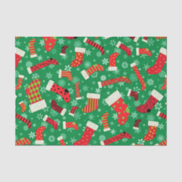 Papel De Seda Padrões de Neves e Meias de Natal