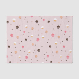 Papel De Seda Padrões de padaria de Cupcakes bonitos, cor-de-ros