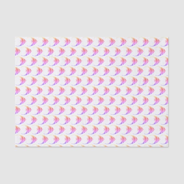 Papel De Seda Padrões de Peixe Rosa-Bonito (Frente )