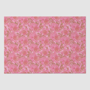 Papel De Seda Padrões De Protea Australiana Rosa E Waratah