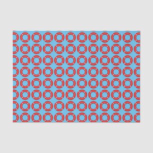 Papel De Seda Padrões de vida azul náutico