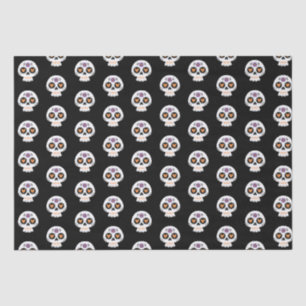 Papel De Seda Padrões do crânio de açúcar bonito no Halloween