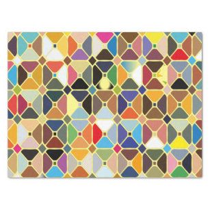 Papel De Seda Padrões geométricos multicolores com formas de oct