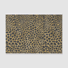 PAPEL DE SEDA PADRÕES LEOPARD PRETOS E DOURADOS