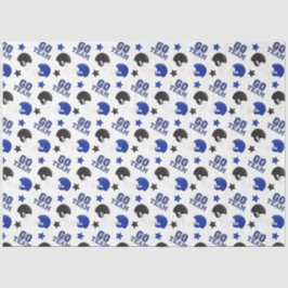 Papel De Seda Padrões Negra e Azul de Futebol Americano