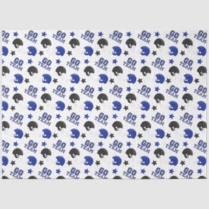 Papel De Seda Padrões Negra e Azul de Futebol Americano