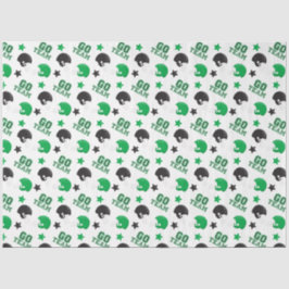 Papel De Seda Padrões Negra e Verde de Futebol Americano