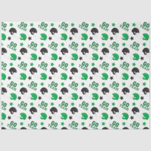 Papel De Seda Padrões Negra e Verde de Futebol Americano