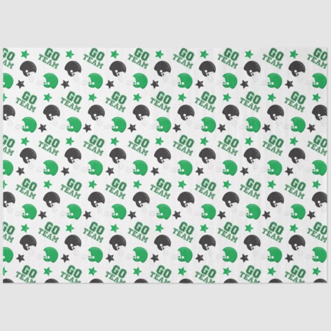 Papel De Seda Padrões Negra e Verde de Futebol Americano (Frente )