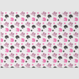 Papel De Seda Padrões Negras e Rosa de Futebol Americano