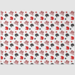 Papel De Seda Padrões Negras e Vermelhas de Futebol Americano