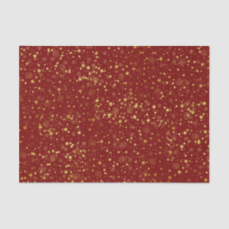 Papel De Seda Padrões Red & Ouro Star