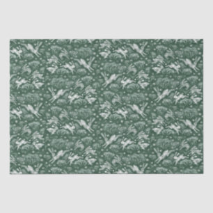 Papel De Seda Padrões verdes de inverno do Coelho Branco do Cam