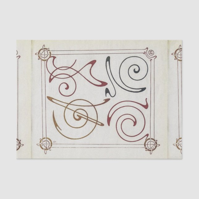 Papel De Seda Página de Combinações Ornementales de Mucha (Frente )