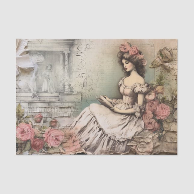 Papel De Seda Página de Tecidos da Princesa Rococo (Frente )