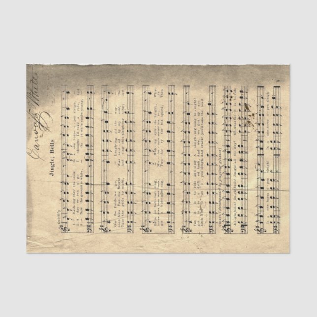 Papel De Seda Página Pontuação de Música Despedaçada do Jingle B (Frente )