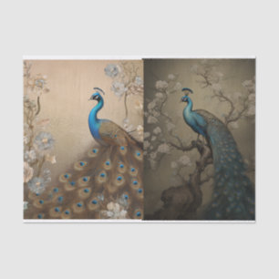 Papel De Seda Página Tecido de Pavão