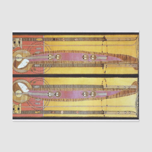 Papel De Seda Painéis bordados por Margare Macdonald Mackintosh (Frente )