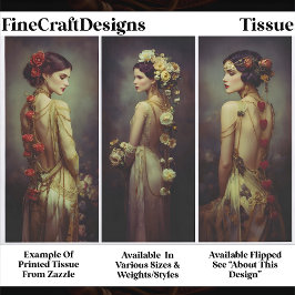 Papel De Seda Painel de 3 Mulheres Elegantes Art Deco FA3L Decou