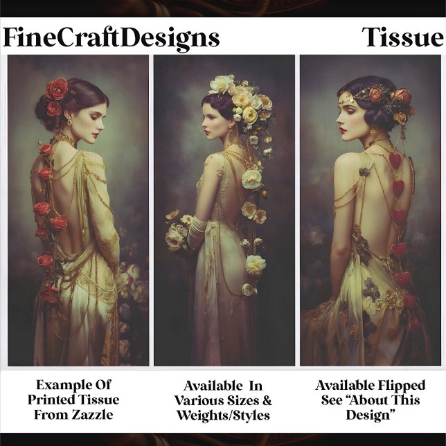 Papel De Seda Painel de 3 Mulheres Elegantes Art Deco FA3L Decou (Criador carregado)