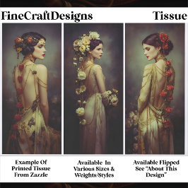 Papel De Seda Painel de 3 Mulheres Elegantes Art Deco FA3R Decou