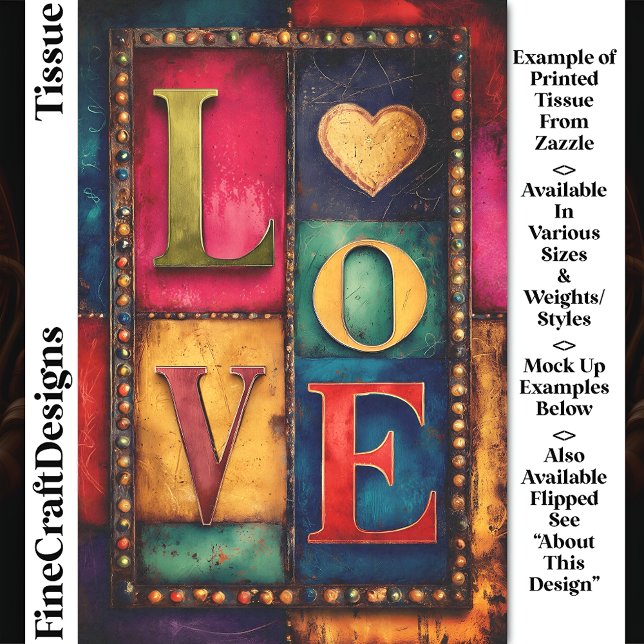 Papel De Seda Painel "LOVE" - Documentação Retrorística - Indica (Criador carregado)