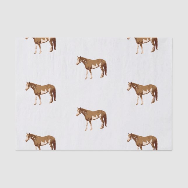 Papel De Seda Paint Horse Equestrian Watercolor Americano (Frente )