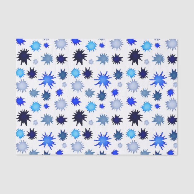 Papel De Seda Paint Splash in Blue Pattern (Frente )