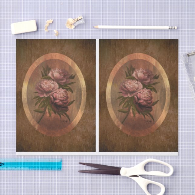 Papel De Seda Painted Peonies DBL (Arte )