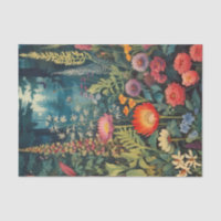 Painterly Semi-Abstrato Wildflower em uma Floresta