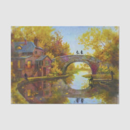 Papel De Seda Painting of Bridge Over a Stream Tissue Paper