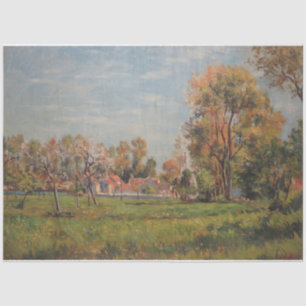 Papel De Seda Paisagem ao redor de Lagny, França (Paisagem Rural