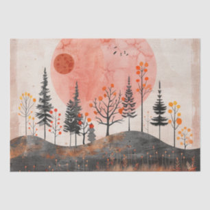 Papel De Seda Paisagem Boho Abstrato (13)