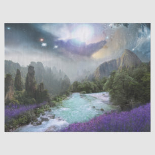 Papel De Seda Paisagem Cênica da Floresta Tropical Fantasia