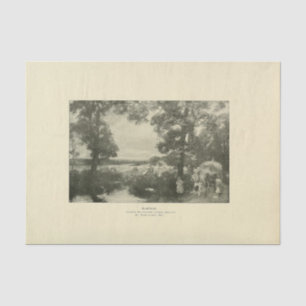 Papel De Seda Paisagem Colheita Árvores Ephemera Decoupage