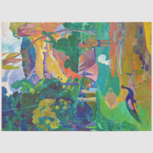 Papel De Seda Paisagem com Peacocks, Gauguin