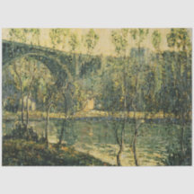 Paisagem com Rio e Ponte: Primavera Morning