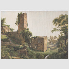 Papel De Seda Paisagem com Ruínas (Edifício Arruinado Antigo)