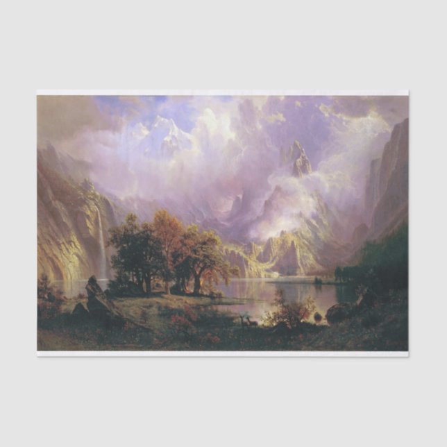 Papel De Seda Paisagem de Bierstadt Rocky Mountain (Frente )