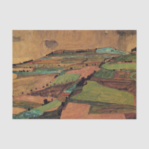 Papel De Seda Paisagem de campo por Egon Schiele