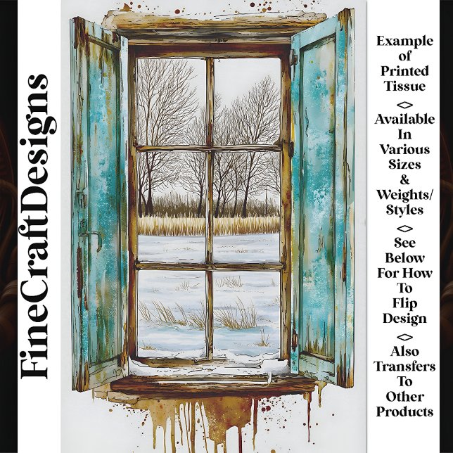 Papel De Seda Paisagem de inverno através da janela de madeira A (Criador carregado)