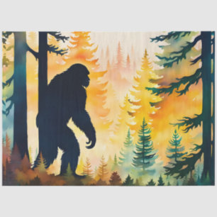 Papel De Seda Paisagem de Outono Sasquatch Pôr do Sol