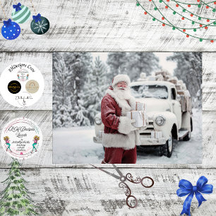Papel De Seda Paisagem de Santa Claus no Decoupage de Inverno Má